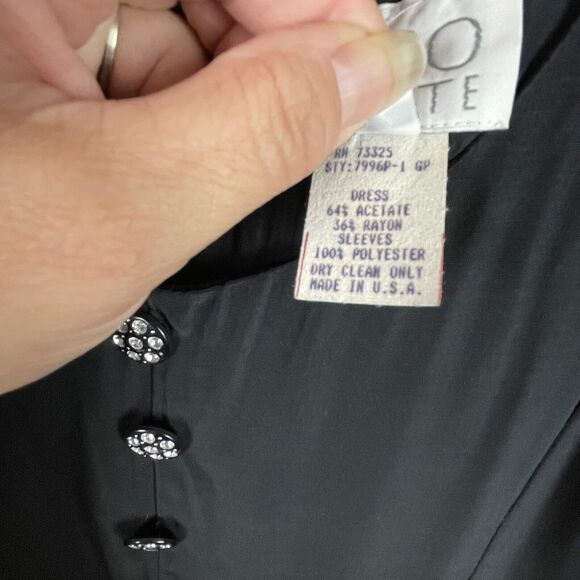 Vintage EXPO Petite Black Jewel Button Wide Leg Jumpsuit NWT Size 2 Made in USA - Picture 7 of 12